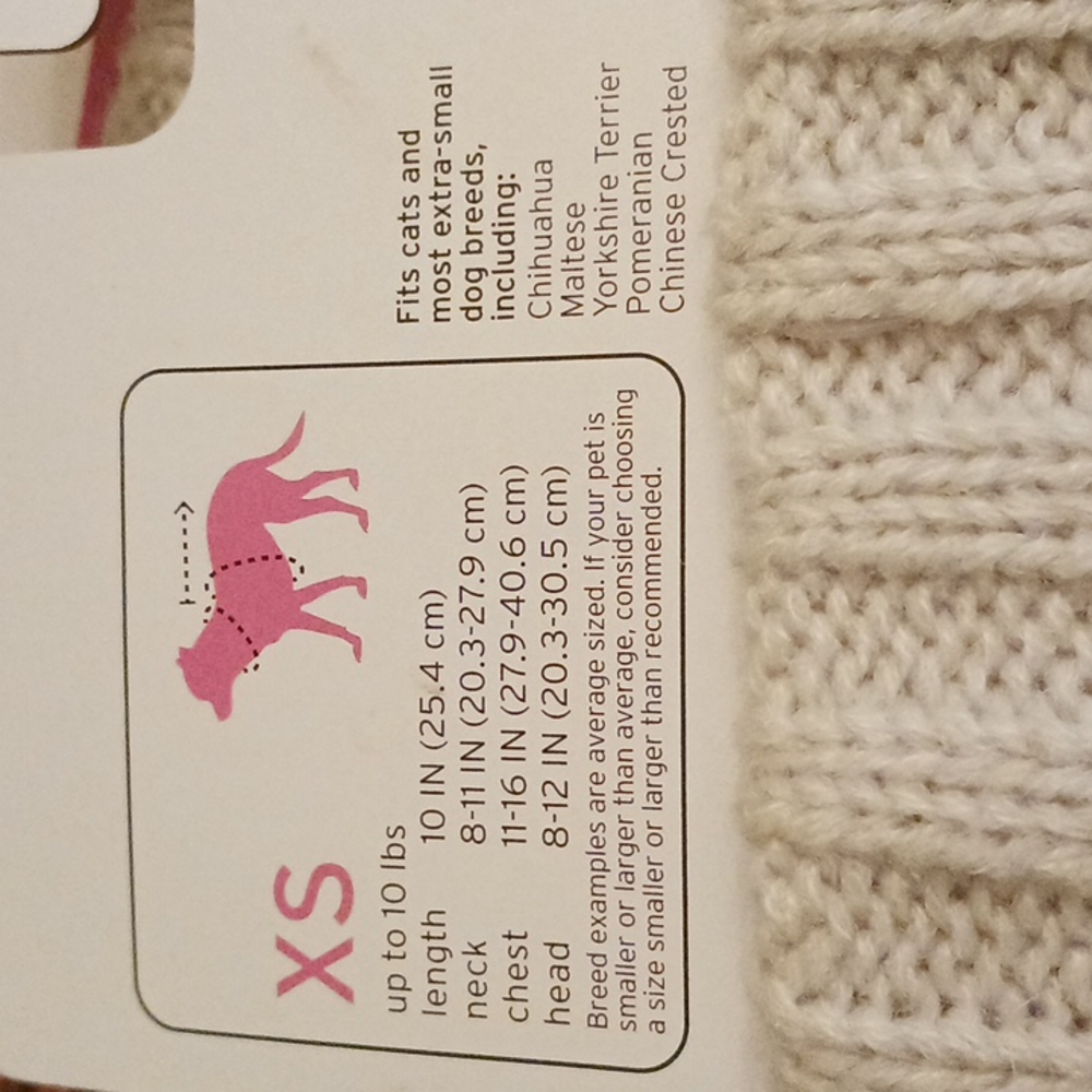Boots & Barkley Beige Pet Sweater Chunky Knit Size XS Winter Comfy Dog Cat - Picture 4 of 6